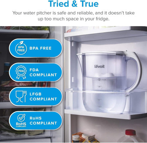 Jarra Purificadora De Agua Premium Levoit Filtro Avanzado