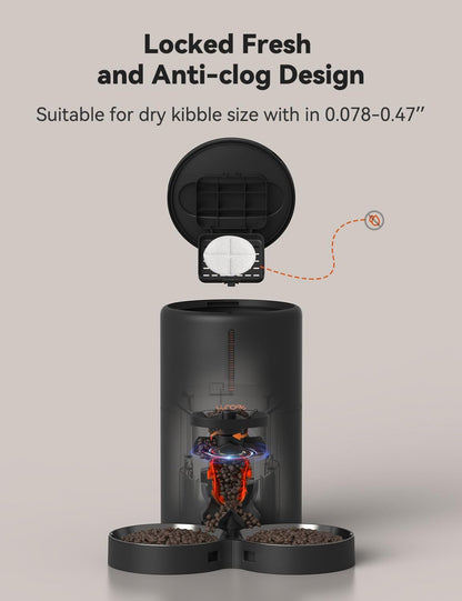 Comedero Automático Doble Para Mascotas Inteligente 2 Platos