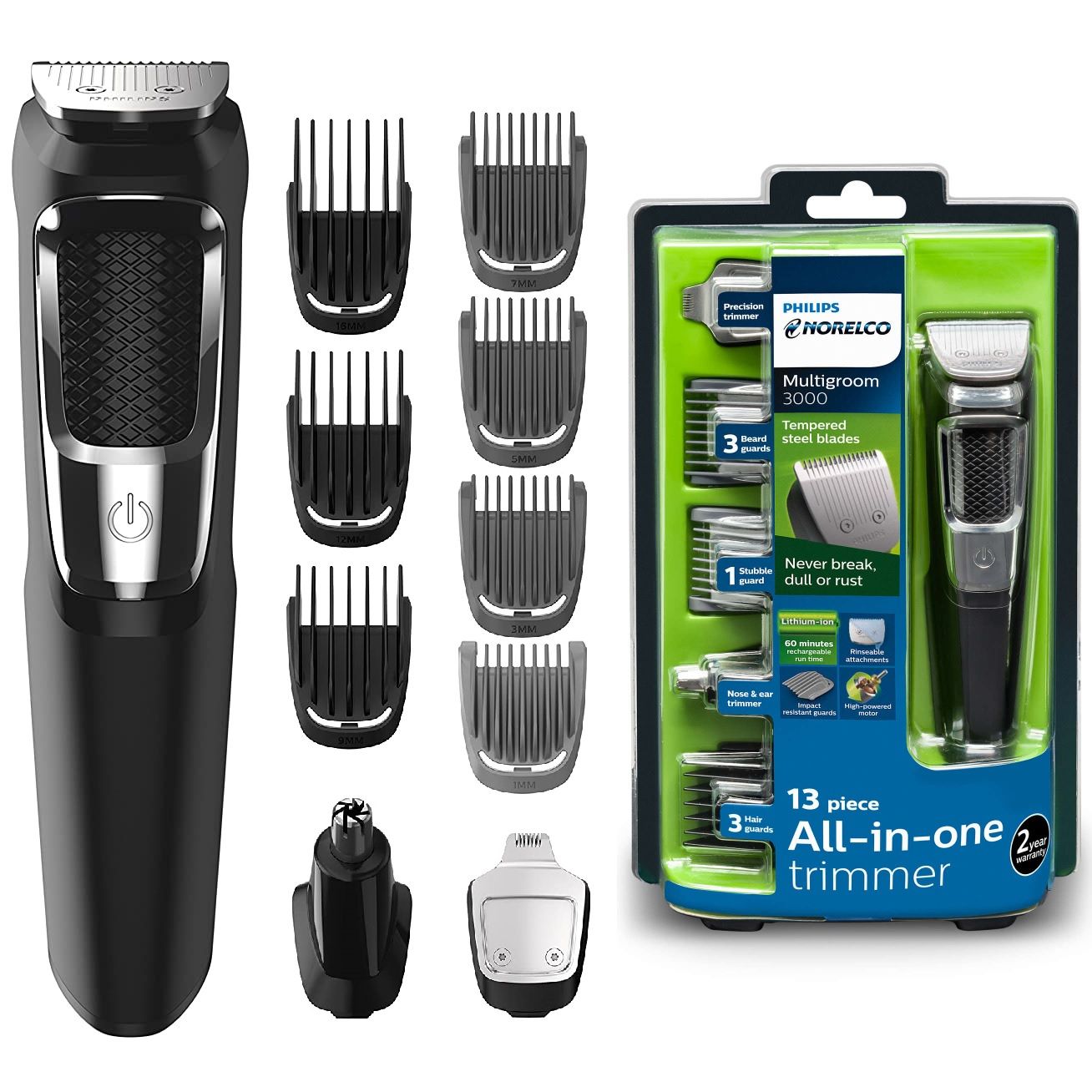 Máquina Afeitadora Y Cortadora De Pelo Philips Mg3750 Negra 100v/240v