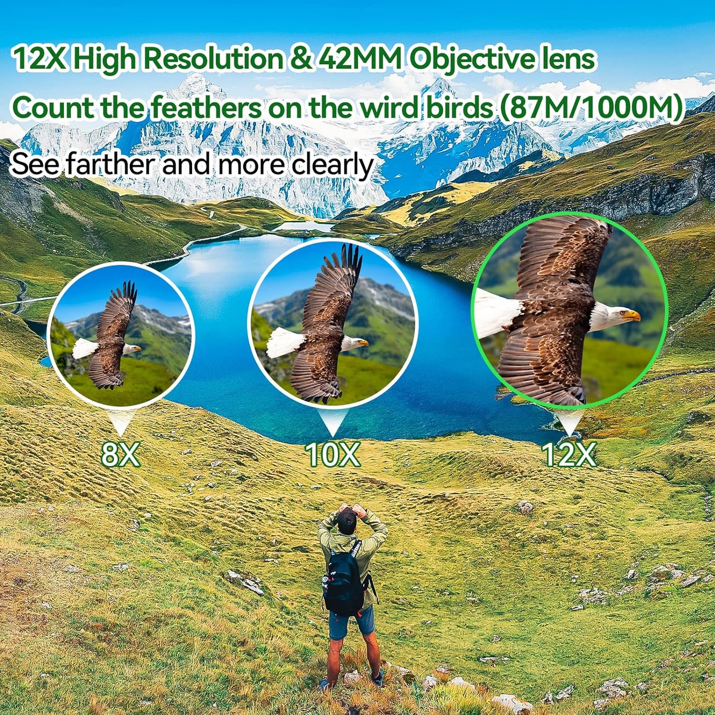 Binoculares Profesionales Gran Alcance Con Estuche Y Soporte