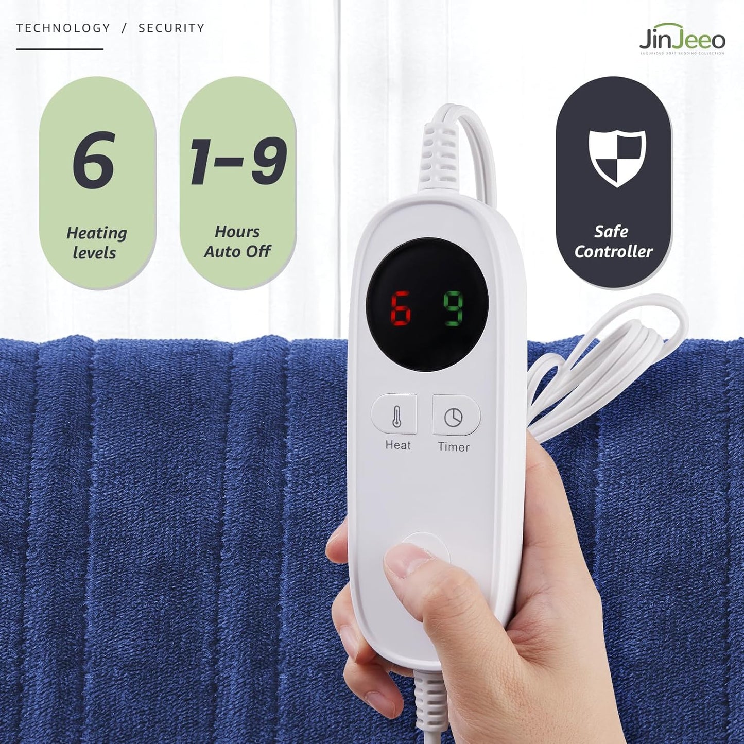 Cobija Térmica Eléctrica Suave 3 Niveles De Intensidad