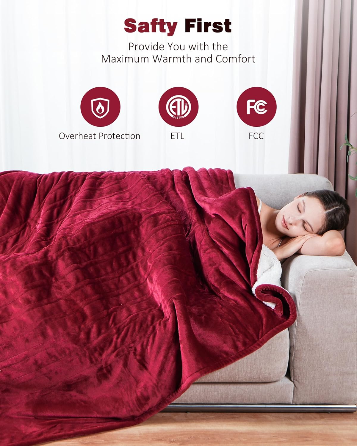 Cobija Térmica Eléctrica Suave 3 Niveles De Intensidad