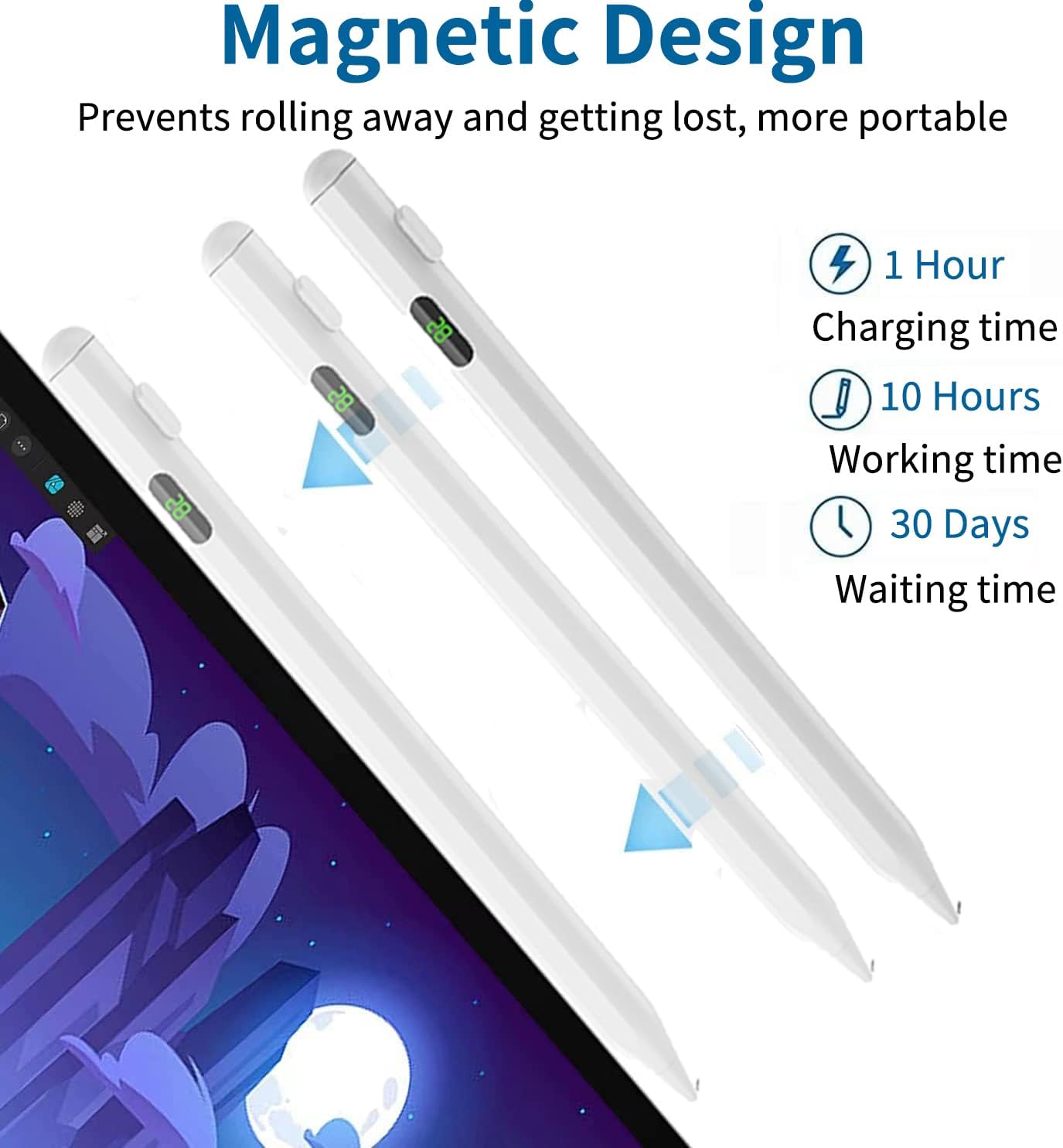 Lapiz Optico Stylus Pen 10 Gen Para iPad Rechazo Palma Magnét