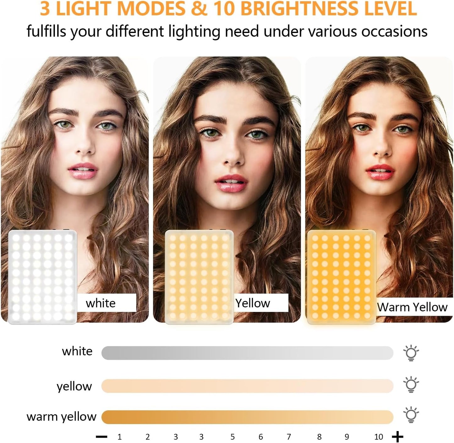 Reflector Luz Led Recargable Con Clip Selfie Luz Fría Cálida