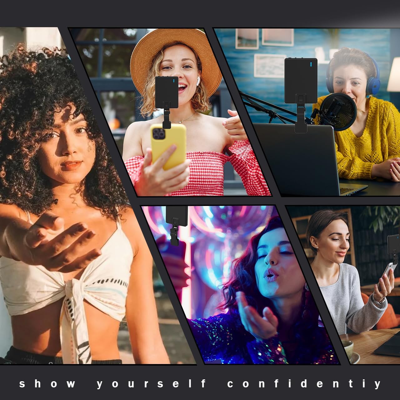 Reflector Luz Led Recargable Con Clip Selfie Luz Fría Cálida