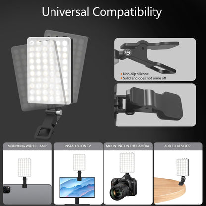 Reflector Luz Led Recargable Con Clip Selfie Luz Fría Cálida