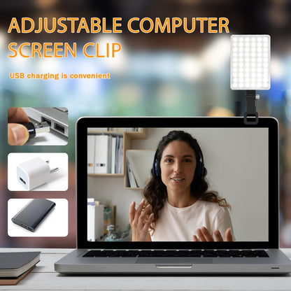 Reflector Luz Led Recargable Con Clip Selfie Luz Fría Cálida