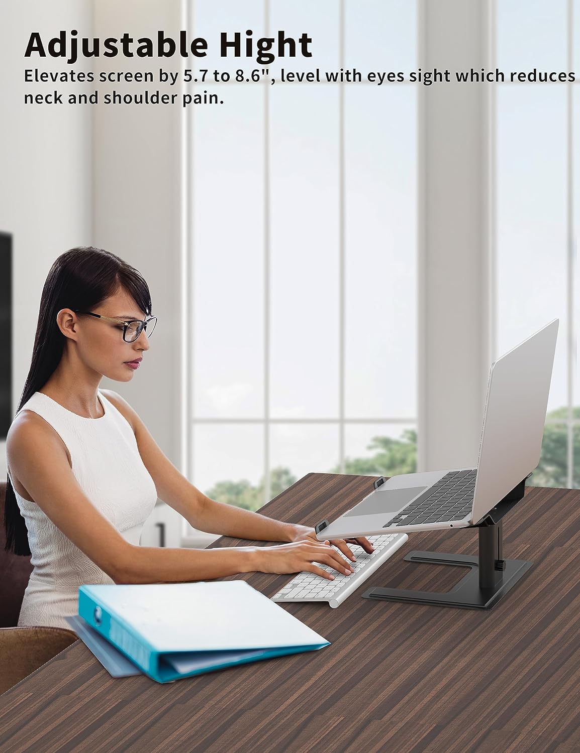 Base Soporte Ergonómica En Aluminio Pc Portátil Regulable