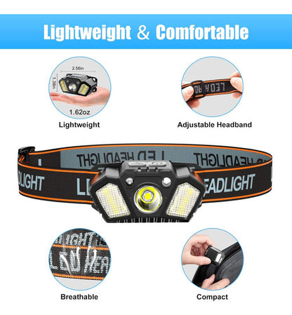 Linterna Led De Cabeza Cintillo Recargable Potente Graduable