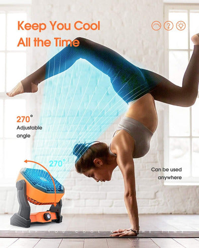 Ventilador Recargable Portátil Con Linterna Potente Batería