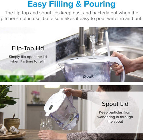 Jarra Purificadora De Agua Premium Levoit Filtro Avanzado