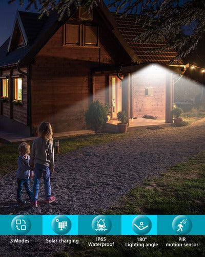 Reflector Lámpara Led Solar Exterior / Sensor De Movimiento