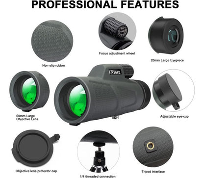 Telescopio Monocular 12 X 50 Excelente Alcance + Obsequio