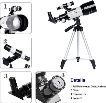 Telescopio Astronomico  70 Mm Con Soporte Celular Y Control