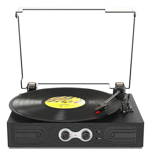 Tocadiscos Tornamesa Bluetooth Con Parlantes Estilo Vintage