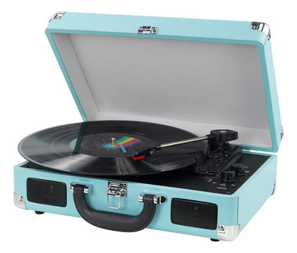 Tocadiscos Vintage Portátil Con Parlantes Y Bluetooth