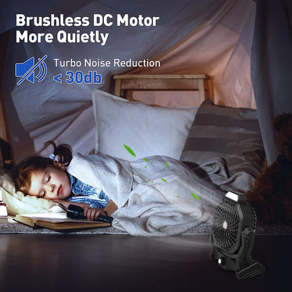 Ventilador Recargable Portátil Con Linterna Potente Batería