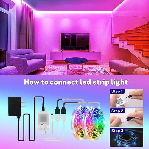 Tira Luces Led Wifi Rgb 30 Metros Dormitorio Alexa Google