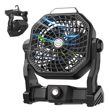 Ventilador Recargable Portátil Con Linterna Potente Batería