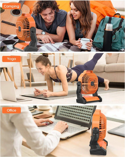 Ventilador Recargable Portátil Con Linterna Potente Batería