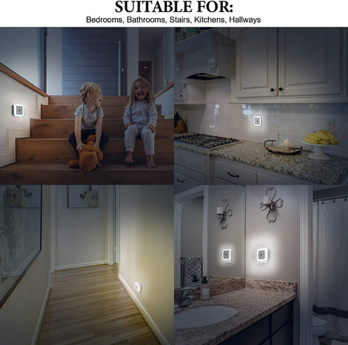 Luz Lampara Led De Enchufe Con Sensor - Bebes Noche Pasillo