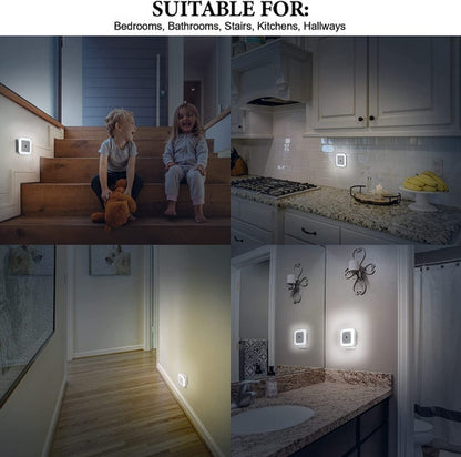 Luz Lampara Led De Enchufe Con Sensor - Bebes Noche Pasillo