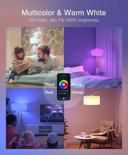 Bombillo Smart Inteligente Led Wifi Multicolor Alexa Google